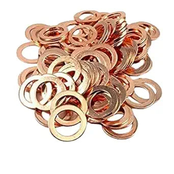M10 Flat Washer Copper Sealing Ring, Inner Diameter 10mm, Outer Diameter 14mm, Thickness 1.5mm, Metric Sealing Washer, 30 Pieces