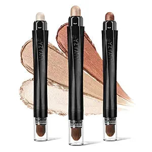 3 Pcs Cream Eyeshadow Stick Quick Makeup Set Brown Champagne Nude