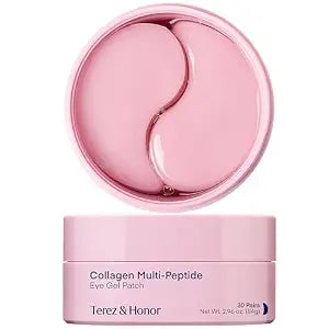 TEREZ & HONOR Peptide Collagen Under Eye Patches - 60 Korean Firming, Glowing & Hydrating Hydrogel Mask for Puffy Eyes, Dark Circles, Wrinkles, Fine Lines, Undereye Bags - Anti-Aging Eye Gel Pads