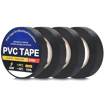 4 Pack Black Electrical Tape0.70 in x 72ftWaterproof High Temperature Electric Tape Weatherproof Home Outdoor Multipurpose Insulating Wire Wrapping