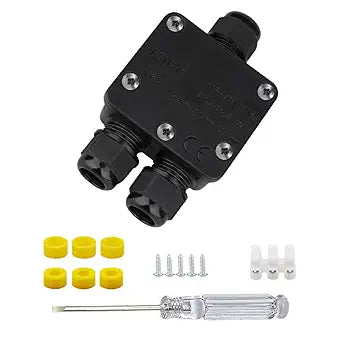 Helunsi 3 Way Waterproof Junction Box, Outdoor IP68 External Junction Box
