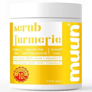 Muun Turmeric Body Scrub Kojic Acid AHA/BHA Exfoliator Dark spot Remover