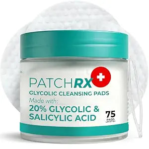 PatchRx Glycolic Acid Pads 20% & Salicylic Acid, Exfoliating Toner, 75 Ct