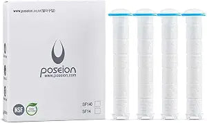 POSEION Shower Head Sediment Filter 4 ea.  Replacement Showerhead Filters Soft Water High Density Polypropylene for Hard Water Softener Remove Rust Hydrate Dry Hair Scalp Skin Made in Korea SF140