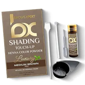 BROWSXPERT Professional Shading Touch-Up Kit ï¿½ï¿½ï¿½ï¿½ï¿½ï¿½ï¿½ï¿½ï¿½ Herbal Henna Color Powder with Mixing Dish, Stir & Brush + Follow Instructions | 3.5