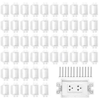 yeesport 50 Pcs Electrical Box Extenders, BE1-2 Electrical Outlet Box Extenders with 100 Pcs Screws, 1-Gang Electrical Power Box Extensions, Single Gang Power Switch Receptacles Accessories, White