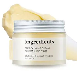 ONGREDIENTS Deep Calming Cream | Daily Face Moisturizer for Dry, Sensitive Skin | Centella Asiatica, Ceramide, Soothing, Skin Barrier, Hydrating | Fragrance-Free, Korean Skincare 1.69 fl Oz