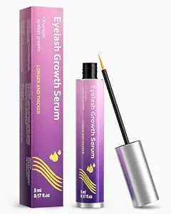 Lash Growth Serum - Gentle Daily Nourishing Treatment for Longer Thicker Fuller Lashes - Vegan Cruelty-Free Sensitive Eyes Safe (5ml)