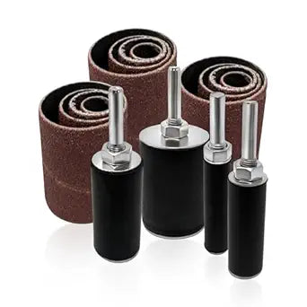 16pk Sanding Drums Sleeve Set for Drill, 2in Long Spindle Sander Bits