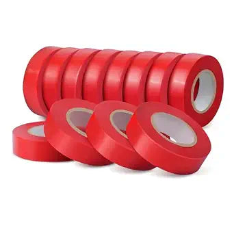 12-Pack,Red Electrical Tape,3/4in x 66ft,Red Vinyl tape,PVC Electric Tape