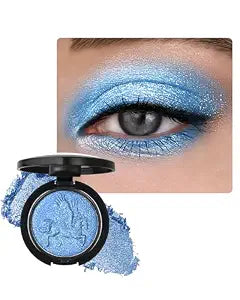 Glitter Eyeshadow Palette, Blue Holographic Metallic Iridescent Eye Shadow
