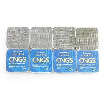 LOZLIN 4Pcs Diamond Hand Polishing Pads 60/100/200/400 Grit,Soft Grinding Pad for Tile Stone Marble Glass Edge Trimming Surface Shining Wet Dry Use