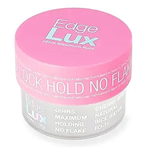 Lux Collection Edge Control Gel for 4C Hair – 48 Hour Maximum Hold Edge Control, Edge Lux with Castor Oil, Keratin & Biotin, Non-Flaking Styling Gel (3.53 Ounce, Cherry)
