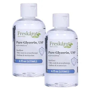 Pure Glycerin 99.5% Liquid Moisturizer for Skin & Hair, Vegetable-Derived Glycerin for Face & Body Care, Non-Greasy Hydration, DIY Skincare & Massage Use (2 Pack - 12 fl oz)