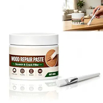 Wood Repair Paste for Furniture and Floor, Easy Wood Repair Paste with Tool for Minor Scratches and Scuffs, Quick Paste for Tables, Cabinets, Doors and Wood Surfaces (White)