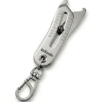 UNKENBO Bolt Size Finder Tool Keychain - Gauge Bolts & Nuts Head SAE 5/16 to 1" & Metric 8 to 25mm, Wrench & Socket Size Finder, Nut & Bolt Fasteners Measuring Tool Gifts for Men (Galaxy Silver)