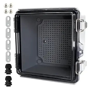 MAKERELE Small Junction Box Plastic Hinged Cover Transparent Lid IP67