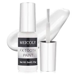 MEICOLY Cosmetic Tooth Paint,Black Out Tooth Missing Teeth Makeup,Professional Cosplay Teeth,Temporary Teeth Paint for Halloween SFX Special Effects Makeup,Dry Fast,Safe for Mouth,Long Lasting