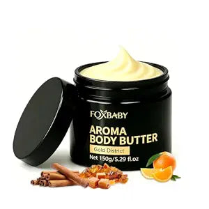Foxbaby Body Butter for Men, Cologne-Inspired Spicy Sweet Leather & Amber Fragrance, Long Lasting Scent with Shea Butter, 5.29oz