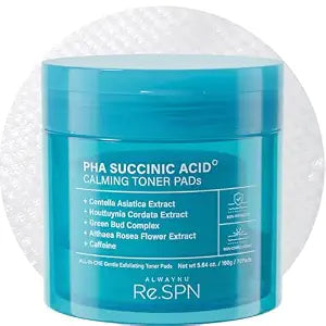 Re.SPN PHA Glass Skin Toner Pads | Succinic Acid, CICA, Vegan (70ct)