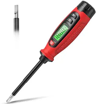 KAIWEETS 2-in-1 Voltage Tester Screwdriver, 3500V AC Contact Voltage Measurement & Non-Contact Detector Pen, Slotted Head, LCD Display, Live Wire Finder, Continuity Test for Outlet & Circuit, KTS02
