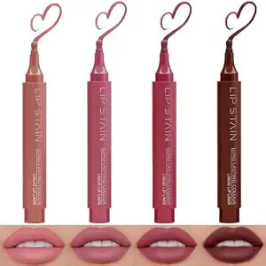4 Pack Matte Lip Liner Pen Set,Waterproof Pigmented Long Lasting Lip Tint
