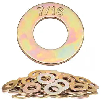 Flutesan 100 Pcs 7/16'' Flat Washer for Screw Bolt,Grade 8 SAE Bulk