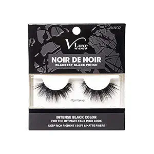 iï¿½ï¿½ï¿½ENVY V-Luxe Noir De Noir False Eyelashes Blackest Black Finish, Weightless Volume and Curl False Lashes, Soft & Matte Fibers (Noir V