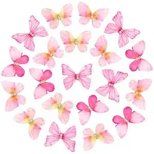 Atoden Pink Butterfly Hair Clips Fairy Accessories for Women Girls Teens