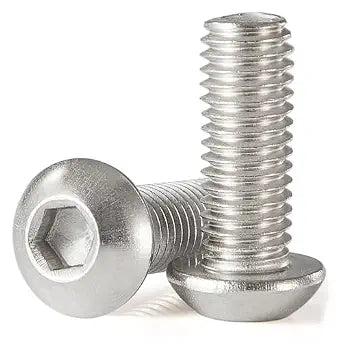 #10-32 x 1-1/4" Button Head Socket Cap Screws Bolts, Stainless Steel 18-8 (304), Metric Allen Hex Drive, Fully Threaded, Bright Finish, 30 PCS