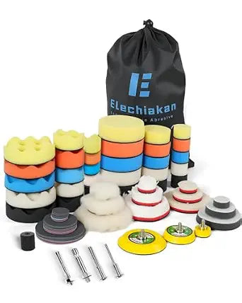 Elechiakan 78PCS Car Foam Drill Polishing Kit 1/2/3 Inch Buffing Pad Finish