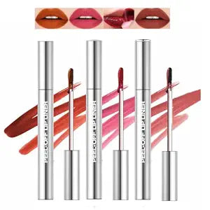 3Pcs Matte Lip Stain Peel Off Lip Liner Tattoo Set,Waterproof,Smudge-Proof,Peel Off Lip Stain Tattoo, Long-Lasting Lip Gloss,Matte Nude Liquid Lipstick Lip Tint
