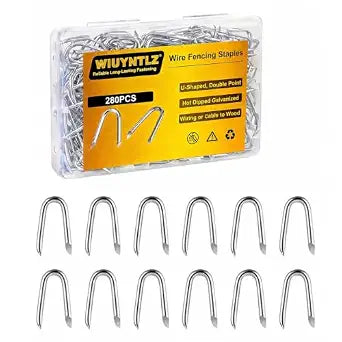 280 Pcs Galvanized Steel Fencing Staples, 24 mm U-Shaped Nails