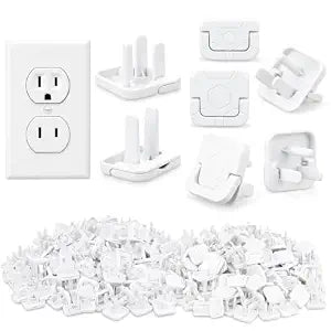 Tellegloww 150 Pack Outlet Covers Baby Proofing Bulk, White, ABS