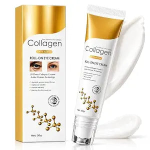 Triple Roller Eye Cream for Puffiness & Dark Circles, Cooling Under Eye Cream with Collagen, Hyaluronic Acid & Caffeine, Refreshes Tired Eyes, Lightweight Roll-On Eye Serum for Women and Men