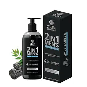 Skin Elements Mens 2-in-1 Body & Intimate Wash |Charcoal & Neem|16.9 fl.oz