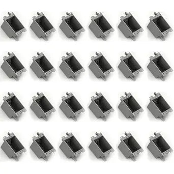 1 Gang Old Work Electrical Box, UL Listed Non-Metallic PVC Switch & Outlet Box, Single Gang Deep Wall Junction Box for Remodeling & Retrofit, 14 cu-in, Fire Rated 2 Hours, Grey (24-Pack)
