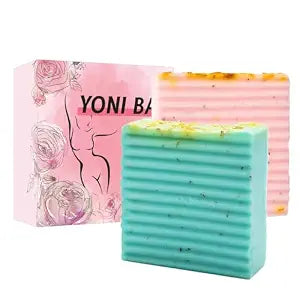 2pcs Yoni Soap Bar for Feminine Wash, Bath Soap Body Yoni Wash (Pink &Blue)