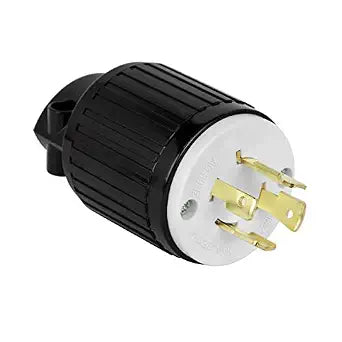 ENERLITES NEMA L15-20P Locking Plug, 20A 250V, Black