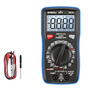 2000 True RMS Multimeter, NCV AC DC Voltage & Resistance Tester