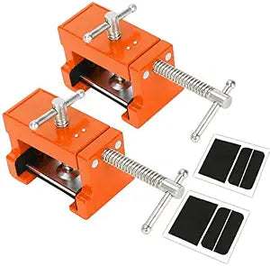 Cabinet Clamps, Cabinetry Clamps Cabinet Face Frame Clamps Cabinet Installation Clamps Cabinet Tools with Two Side Screws and Alignment Plate, 2 Pack, Up to 440 lbs Load Capacity, Orange