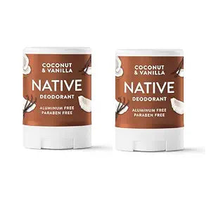 Native Deodorant, Aluminum Free, Coconut & Vanilla, for Women and Men, Travel Size 0.5oz (0.5 Ounce (Pack of 2)