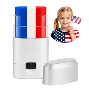 Go Ho Red White and Blue Eye Black,Patriotic USA Flag Face Body Paint for Game Day,4th of July Accessories,250 Anniversary USA Makeup,Eye Black Stick for Baseball Party Favors