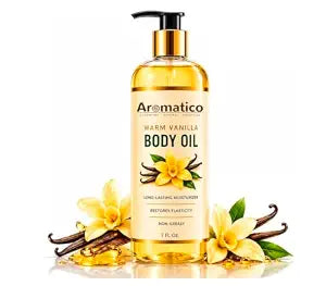 Aromatico Warm Vanilla Body Oil for Women, Winter Nourishment Oil, 7 Fl Oz