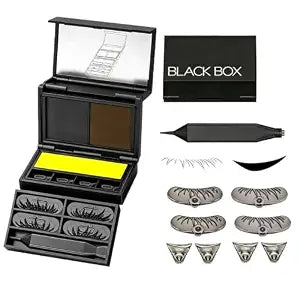 3-In-1 Winged Eyeliner & Eyelash Stamp Kit,Black Box Lower Lash & Freckle Marking Makeup Tool
