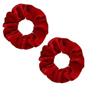 WLLHYF 2 Pcs Red Velvet Hair Scrunchies Large Size Hair Bands Cute Rope Elastic Ties for Girls Women Valentine's Day Gifts Wristband Ponytail Holders Christmas Hair Accessories (Red)