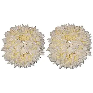 Gajra Hair Accessory - Mogra Jasmine Scented Hair Bun Band for Weddings and Festivals (Pack of 2)