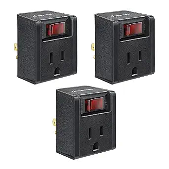DEWENWILS 3 Prong Grounded Single Port Power Adapter with On/Off Switch