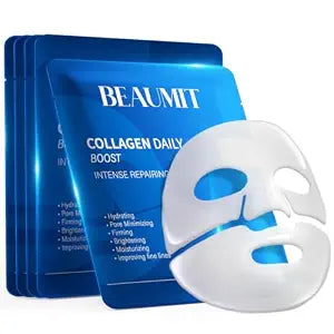Okela 7 Pack Collagen Hydrogel Overnight Face Mask, Deep Hydrating Moisturizing Mask for Smoother, Firmer Skin, Revitalizing Skin Care Gift for Women