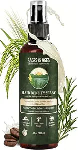 Fermented Rice Water Hair Growth Spray with Rosemary, Keratin, Biotin – Helps Thicken & Strengthen, Hydrating Leave-In Mist for Thinning Strands, Lightweight Daily Spray for Women & Men – 4oz